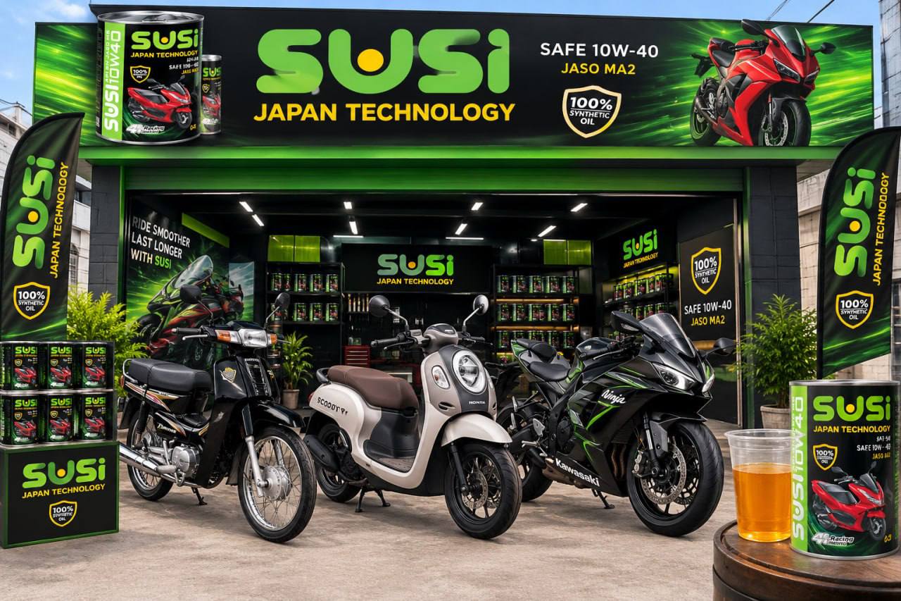 SUSI motorcycle oil shopfront
